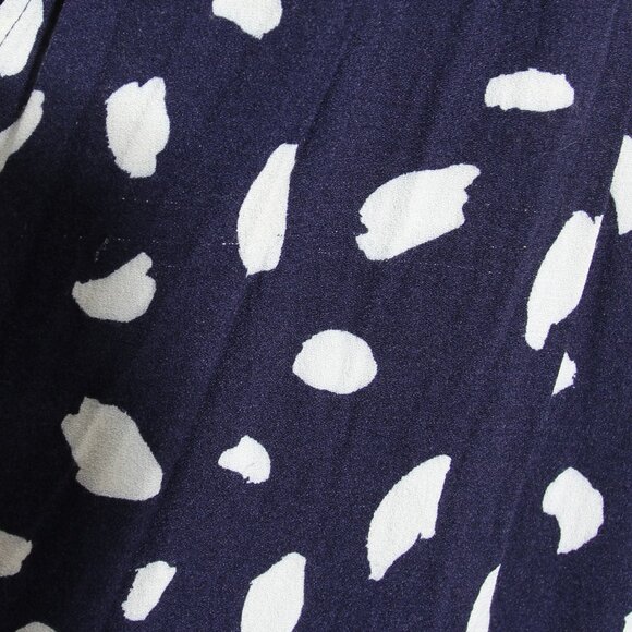 Reformation Sigmund Midi Dress Splatter Speckled Slit Navy Blue Long Sleeves 4 - Picture 12 of 16